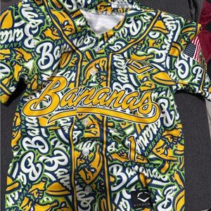 Kids Savannah Bananas Graphic Jersey- Yellow and Green Youth Small